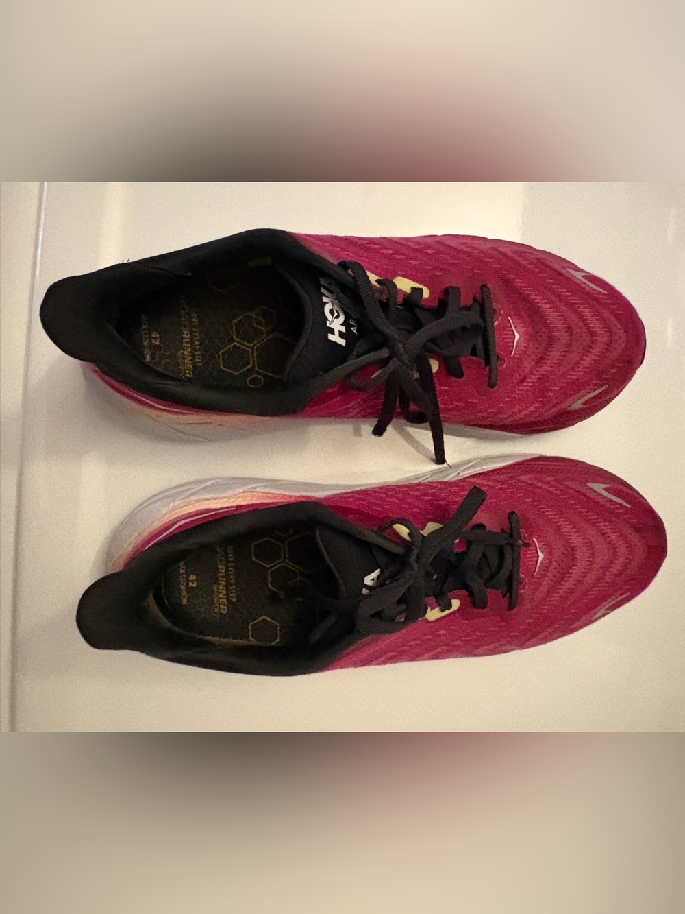 Hoka Women's Hot Pink and Black Athletic Running Shoe